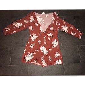 Long Sleeve Floral Romper